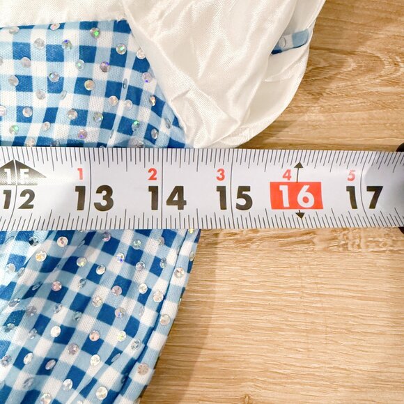 Dorothy Wizard of Oz Girls Halloween Dress Up Costume Dress with Bows Med 8-10 - Picture 7 of 9